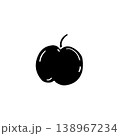 Hand drawn apple icon silhouette vector illustration. Doodle fruit clipart 138967234