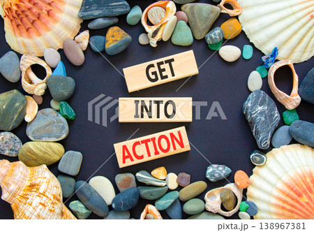 Get into action words symbol. Concept words Get...の写真素材 [138967381] - PIXTA