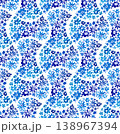 Watercolor seamless pattern with a tiled blue ornament 138967394