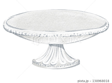 Dish silver hand painted watercolor illustration of antique crockery and serving ware. Dish isolated clipart object with elegant classical style. Suitable for kitchenware, decor and restaurant design. Dish silver hand painted watercolor illustration of antique crockery and serving ware. Dish isolated clipart object with elegant classical style. Suitable for kitchenware, decor and restaurant design. 138968018