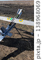 Medium-range strike drone before launching in the field. 138968069