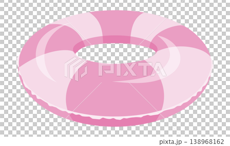 シンプルで可愛い浮き輪のイラスト素材 138968162