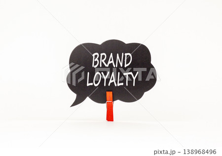 Brand loyalty words symbol. Concept words Brand loyalty on beautiful black speech bubble. Beautiful white background. Business and Brand loyalty words concept. Copy space. Brand loyalty words symbol. Concept words Brand loyalty on beautiful black speech bubble. Beautiful white background. Business and Brand loyalty words concept. Copy space. 138968496