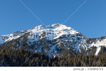 Panoramic mountain valley and town landscape in Bavaria Germany under clear blue sky Panoramic mountain valley and town landscape in Bavaria Germany under clear blue sky 138968725