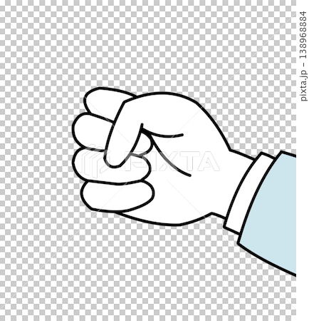 じゃんけんのグーを出す手のイラスト じゃんけんのグーを出す手のイラスト 138968884