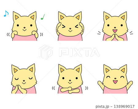 手遊びをするキツネのイラストセット 手遊びをするキツネのイラストセット 138969017