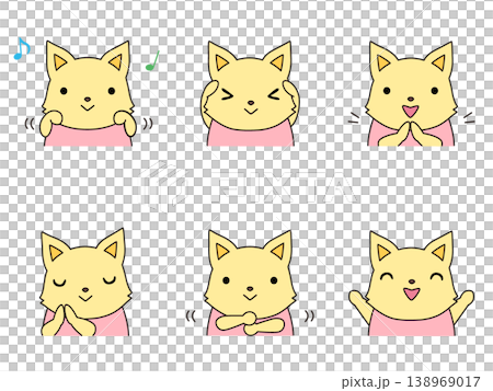 手遊びをするキツネのイラストセット 手遊びをするキツネのイラストセット 138969017