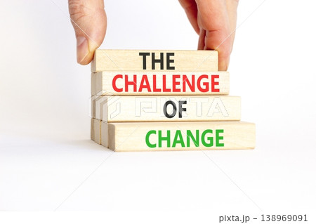 The challenge of change symbol. Concept words The challenge of change on beautiful wooden blocks. Beautiful white background. Businessman hand. Business the challenge of change concept. Copy space. The challenge of change symbol. Concept words The challenge of change on beautiful wooden blocks. Beautiful white background. Businessman hand. Business the challenge of change concept. Copy space. 138969091