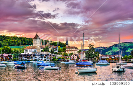 Spiez Castle on lake Thun in Switzerland Spiez Castle on lake Thun in Switzerland 138969190
