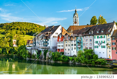 Laufenburg at the Rhine River in Switzerland Laufenburg at the Rhine River in Switzerland 138969223