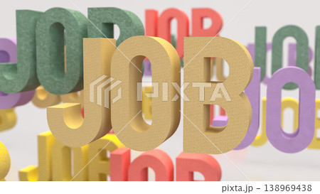 Multiple Job Opportunities Concept With Colorful Job Text Background 3d render. Multiple Job Opportunities Concept With Colorful Job Text Background 3d render. 138969438