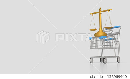 Digital Documents And Legal E commerce Concept With Shopping Cart And Balance Scale 3d render. Digital Documents And Legal E commerce Concept With Shopping Cart And Balance Scale 3d render. 138969440