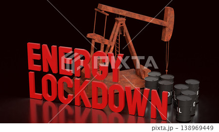 Global Energy Lockdown Crisis Concept with Oil Industry Decline 3d render. Global Energy Lockdown Crisis Concept with Oil Industry Decline 3d render. 138969449