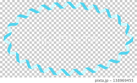 Oval frame made with wavy ribbon (light blue) Oval frame made with wavy ribbon (light blue) 138969455