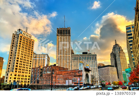 Historic buildings in Downtown Detroit, Michigan 138970319