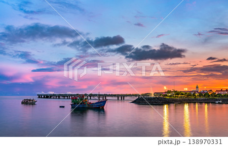 Casco Viejo, the historic district of Panama City at sunset 138970331