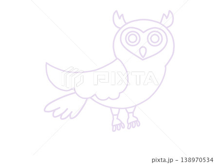 かわいいフクロウのイラスト 138970534