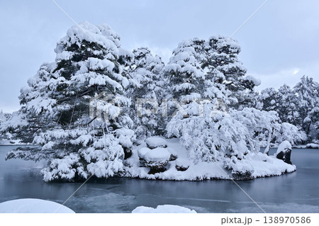 雪景色が美しい兼六園 138970586