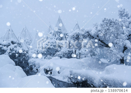 雪景色が美しい兼六園 雪景色が美しい兼六園 138970614