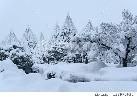 雪景色が美しい兼六園 雪景色が美しい兼六園 138970630