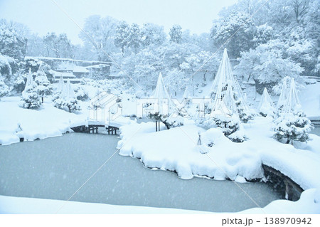 雪が降る美しい金沢城玉泉院丸庭園 雪が降る美しい金沢城玉泉院丸庭園 138970942