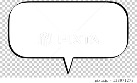 Simple speech bubble (inside the bubble: white background, outside the bubble: transparent background) 138971278