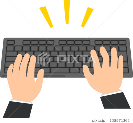 パソコンのキーボードをタイプする手 138971363
