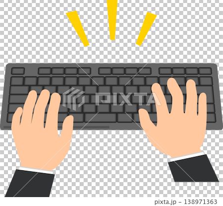 パソコンのキーボードをタイプする手 138971363