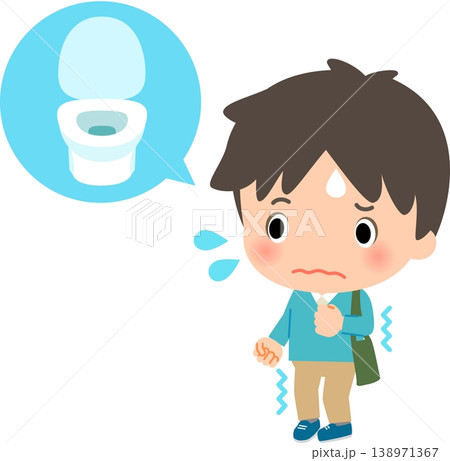外出中にトイレに行きたくなって焦っている男性 138971367