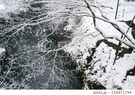 鶴仙渓の雪景色 鶴仙渓の雪景色 138971794
