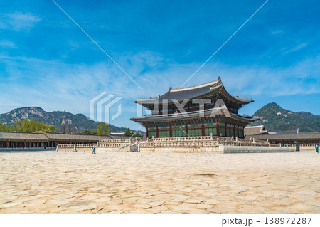 Seoul, South Korea - Apr. 12, 2026 : Geunjeongjeon Hall, the main throne hall of Gyeongbokgung Palace in Seoul, South Korea Seoul, South Korea - Apr. 12, 2026 : Geunjeongjeon Hall, the main throne hall of Gyeongbokgung Palace in Seoul, South Korea 138972287