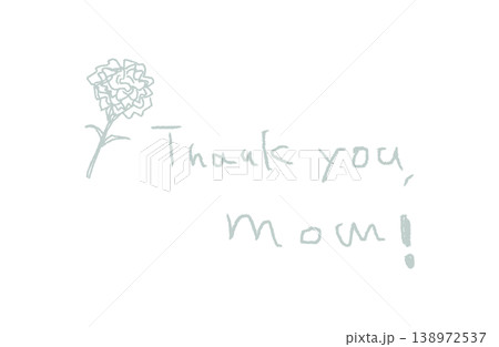 母の日の手描きイラスト「Thank you, 138972537