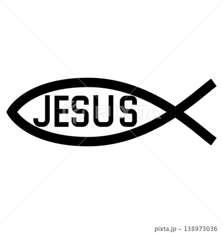 Jesus Christ symbol as a fish shape 138973036