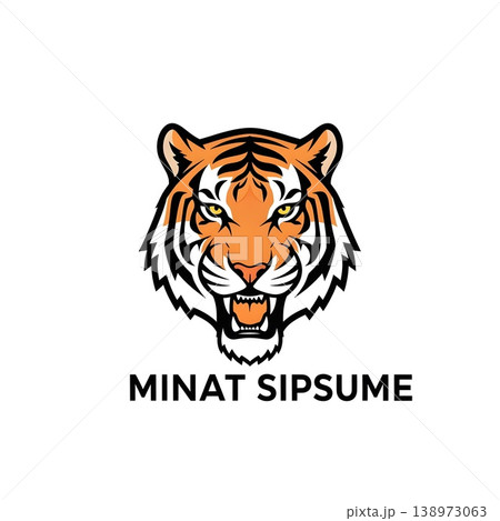 Powerful Roaring Tiger Head Mascot Wild Animal Logo Powerful Roaring Tiger Head Mascot Wild Animal Logo 138973063