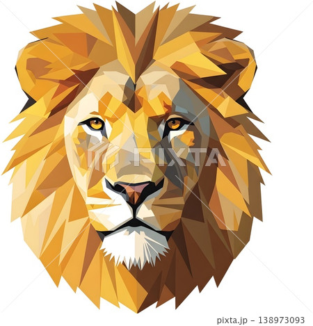 Majestic Geometric Lion Head Illustration Modern Polygonal Art Majestic Geometric Lion Head Illustration Modern Polygonal Art 138973093