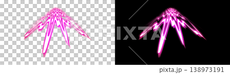 Pink lightning discharge effect, transparent background, black background Pink lightning discharge effect, transparent background, black background 138973191