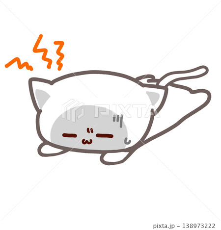 頭痛がする猫のイラスト素材(透過背景 / 体調不良 / 悩み / かわいい) 頭痛がする猫のイラスト素材(透過背景 / 体調不良 / 悩み / かわいい) 138973222