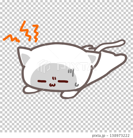 頭痛がする猫のイラスト素材(透過背景 / 体調不良 / 悩み / かわいい) 頭痛がする猫のイラスト素材(透過背景 / 体調不良 / 悩み / かわいい) 138973222
