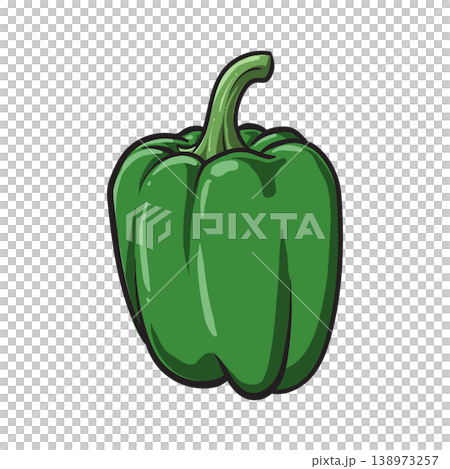 Green Bell Pepper cartoon 138973257