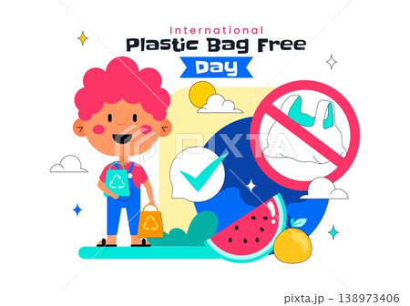 International Plastic Bag Free Day Illustration Eco Friendly Campaign Concept With Reusable Bags Recycling Symbols And Zero Waste Lifestyle Design International Plastic Bag Free Day Illustration Eco Friendly Campaign Concept With Reusable Bags Recycling Symbols And Zero Waste Lifestyle Design 138973406