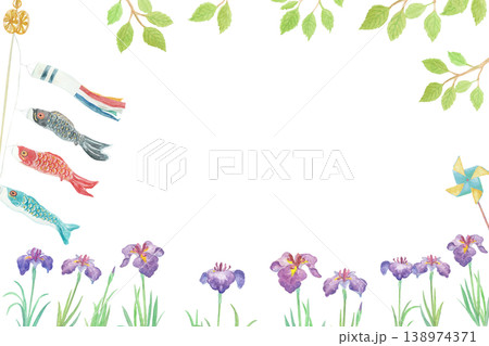 水彩絵の具のこどもの日の手描き背景イラスト 水彩絵の具のこどもの日の手描き背景イラスト 138974371
