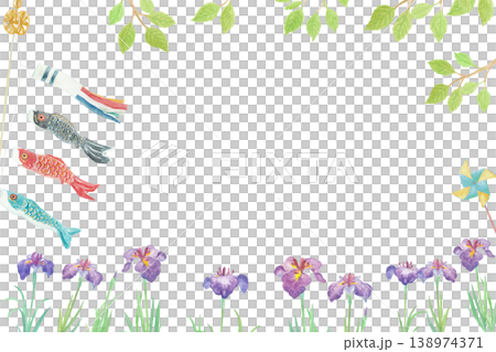 水彩絵の具のこどもの日の手描き背景イラスト 水彩絵の具のこどもの日の手描き背景イラスト 138974371
