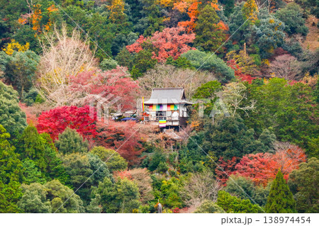 京都嵯峨 大河内山荘より大悲閣(千光寺)を望む 京都嵯峨 大河内山荘より大悲閣(千光寺)を望む 138974454