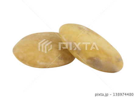Two yellow lentils isolated on transparent background 138974480