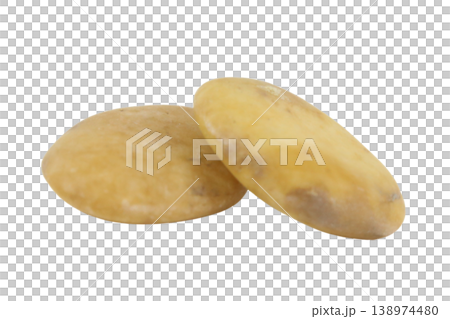 Two yellow lentils isolated on transparent background 138974480