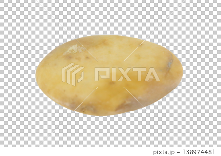 Isolated smooth yellow pebble with transparent background. 138974481