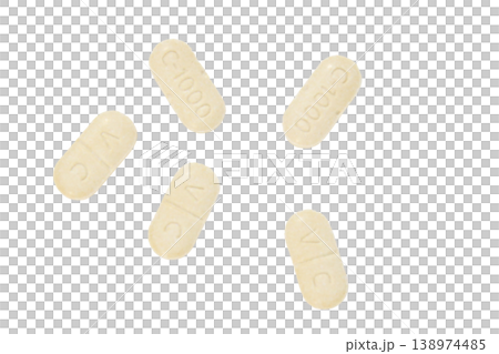 Vitamin C 1000 mg supplements isolated on transparent background. Vitamin C 1000 mg supplements isolated on transparent background. 138974485