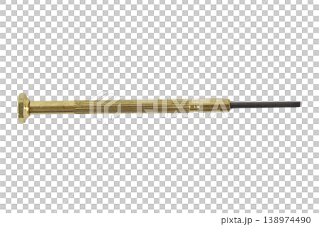 Precision jeweler screwdriver with flat head on transparent background 138974490