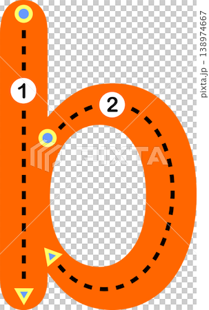 Educational lowercase letter B tracing worksheet for kids. Suitable for preschool and early learning handwriting practice. 138974667