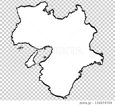 Simple illustration of a map of the Kinki region (brushstroke style). Simple illustration of a map of the Kinki region (brushstroke style). 138974704
